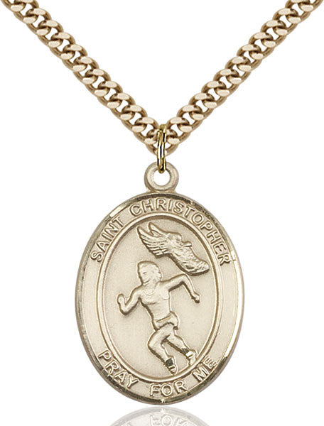 Gold Filled St. Christopher/Track&Field Pendant