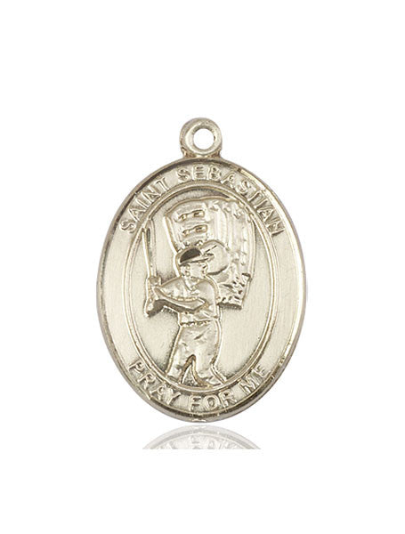 Medalla de béisbol / San Sebastián de oro de 14 kt