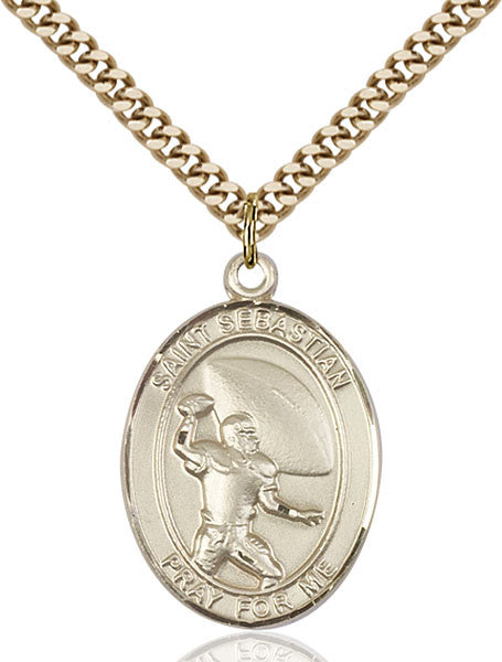 Gold Filled St. Sebastian / Football Pendant