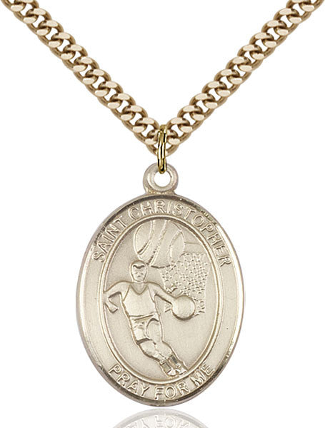 Gold Filled St. Sebastian / Basketball Pendant