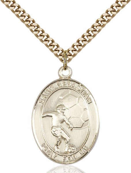 Gold Filled St. Sebastian / Soccer Pendant