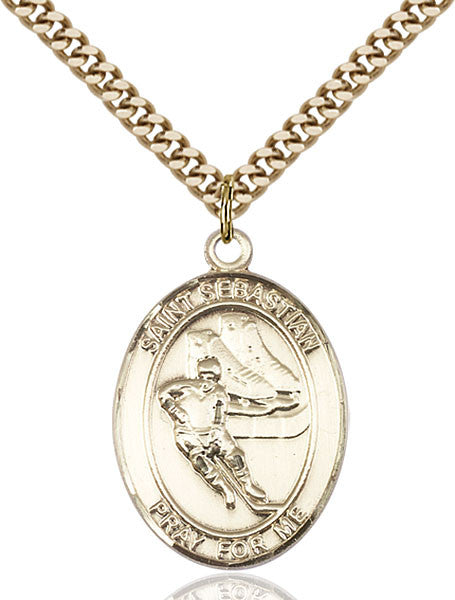 Gold Filled St. Sebastian / Hockey Pendant