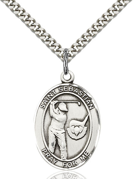 Sterling Silver St. Sebastian / Golf Pendant