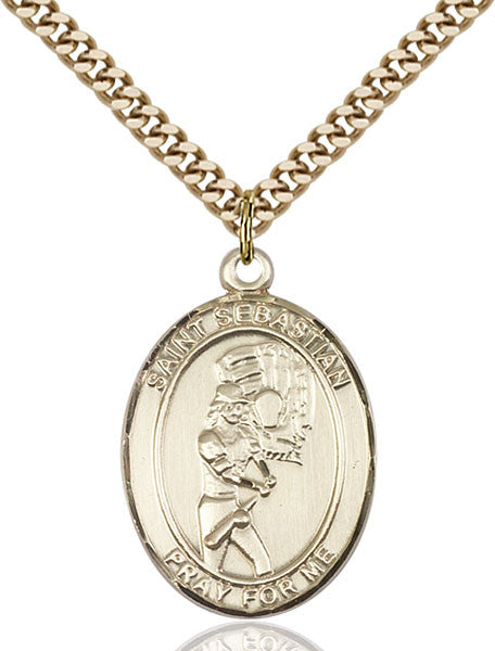 Gold Filled St. Sebastian / Softball Pendant