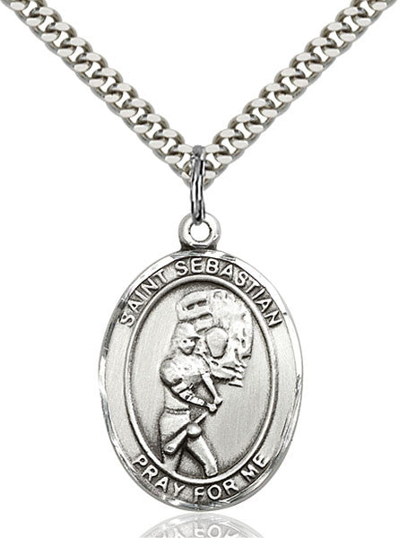 Sterling Silver St. Sebastian / Softball Pendant