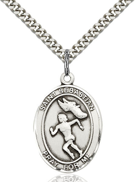 Sterling Silver St. Sebastian / Track & Field Pend