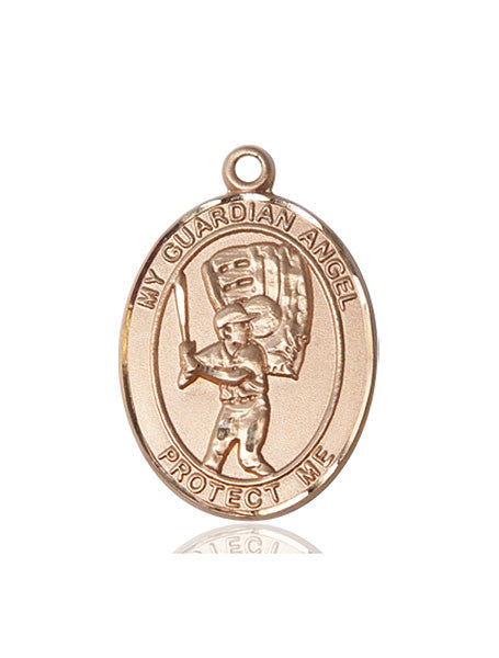 14kt Gold Guardian Angel/Baseball Medal