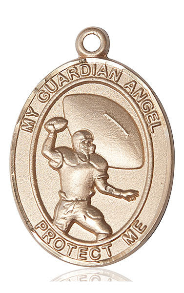 14kt Gold Guardian Angel/Football Medal