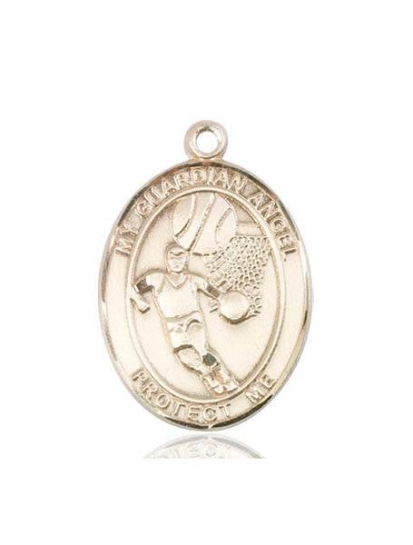 14kt Gold Guardian Angel/Basketball Medal