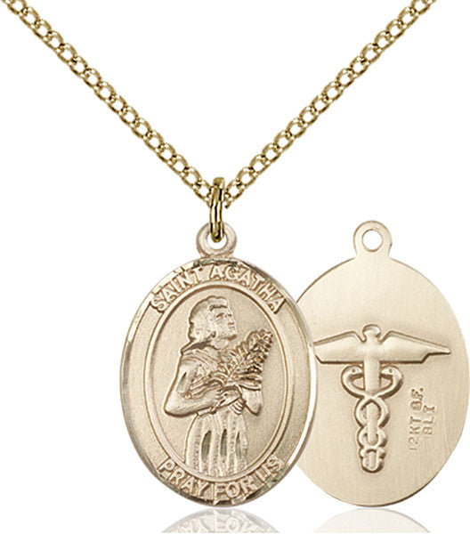 Gold Filled St. Agatha / Nurse Pendant