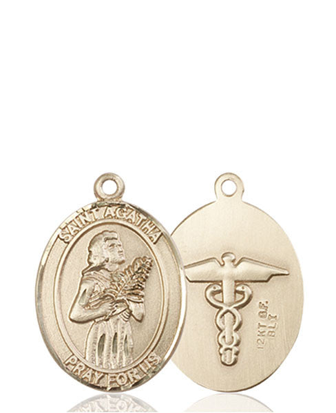 Medalla de oro de 14 kt de Santa Águeda / Enfermera