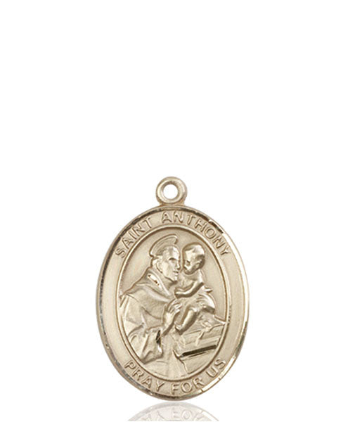 Medalla de San Antonio de Padua en oro de 14kt