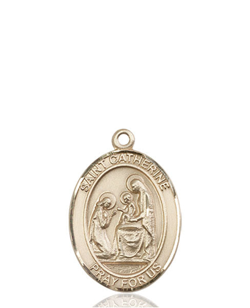 Medalla de Santa Catalina de Siena en oro de 14kt