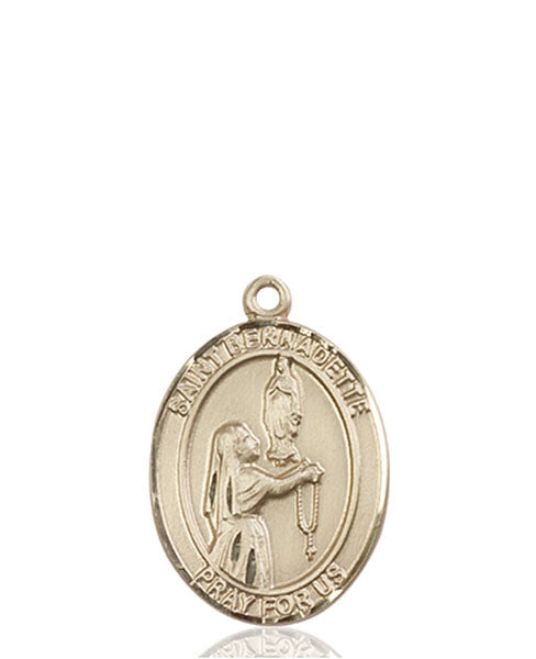 Medalla de Santa Bernardita en oro de 14kt