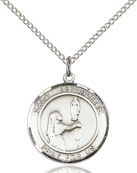 Colgante de plata de ley de Santa Bernardita