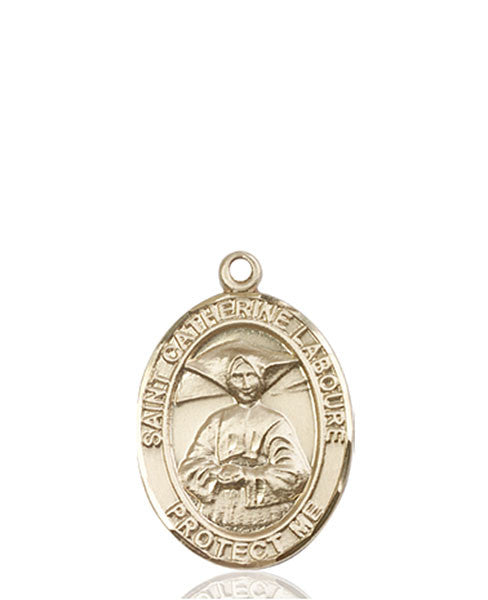 Medalla de Santa Catalina Labouré en oro de 14 kt