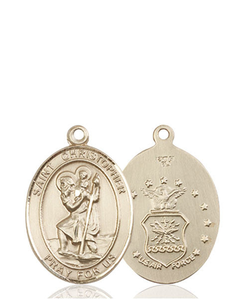 Medalla de San Cristóbal / Fuerza Aérea de oro de 14 kt
