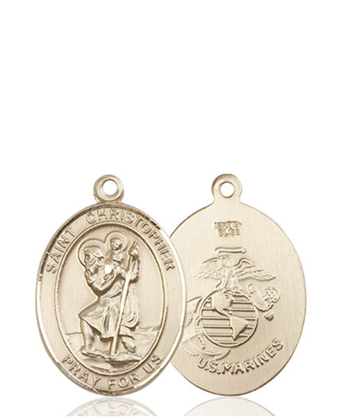 Medalla de San Cristóbal / Marines de oro de 14 kt