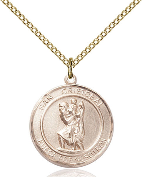 Colgante de San Cristóbal lleno de oro