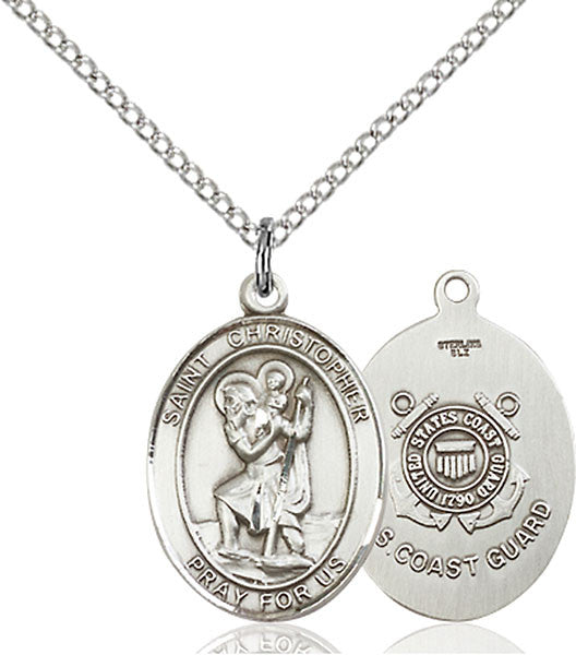 Pendiente de San Cristóbal / Guardacostas de plata esterlina