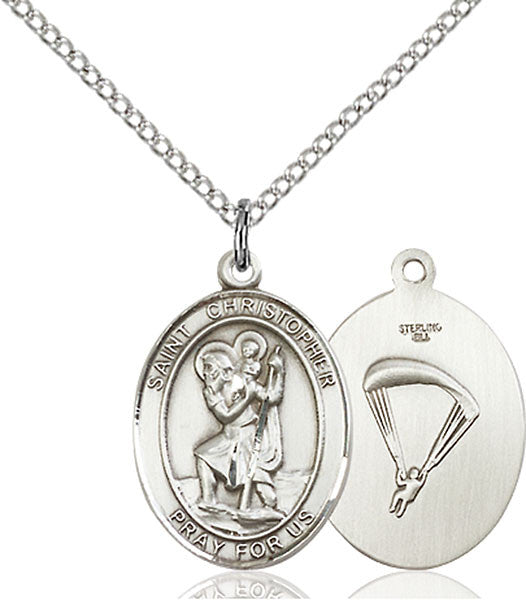 Sterling Silver St. Christopher / Paratrooper Pend