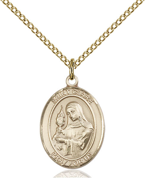 Gold Filled St. Clare of Assisi Pendant