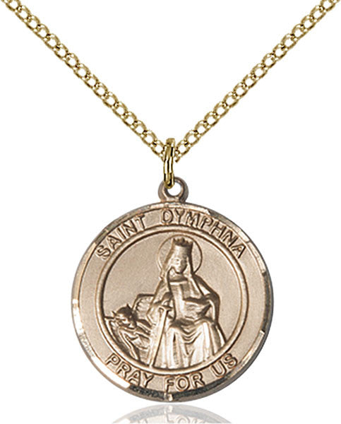 Gold Filled St. Dymphna Pendant
