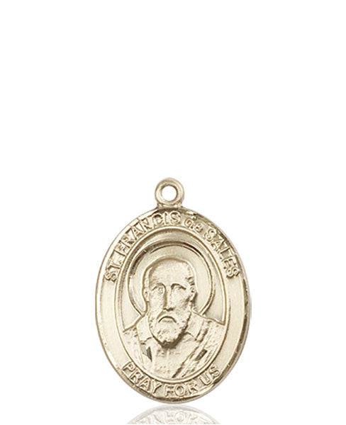 Medalla de San Francisco de Sales de oro de 14 kt