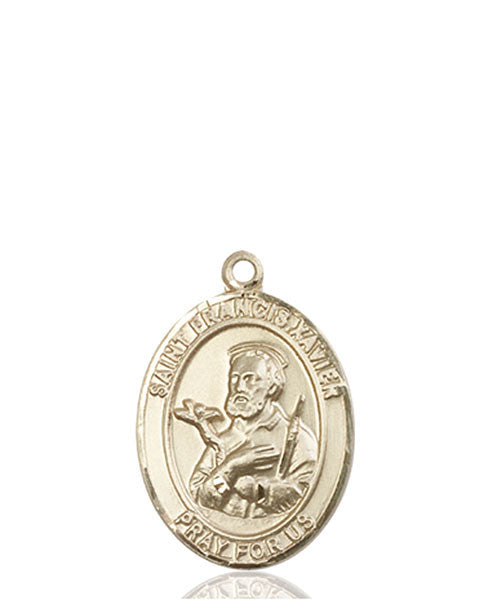 Medalla de San Francisco Javier de oro de 14kt