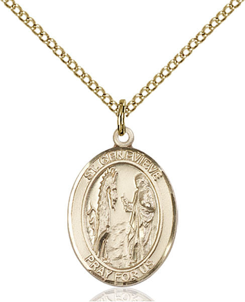 Colgante de Santa Genoveva bañado en oro