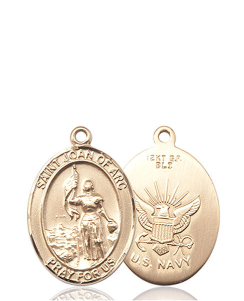 Medalla de Santa Juana de Arco / Marina de oro de 14 kt