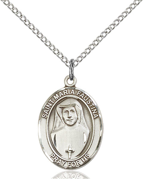 Sterling Silver St. Maria Faustina Pendant