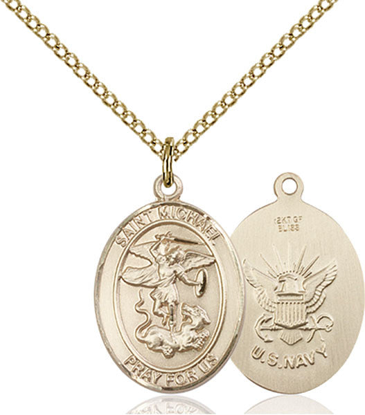 Colgante St. Michael / Navy Gold Filled