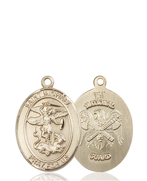 Medalla de San Miguel / Guardia Nacional de oro de 14kt