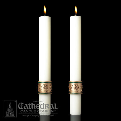 Complementing Altar Candles Cross St. Francis