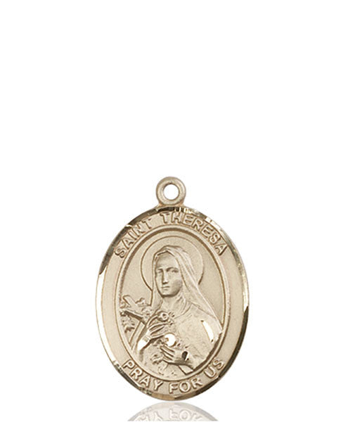 Medalla de Santa Teresa de oro de 14 kt
