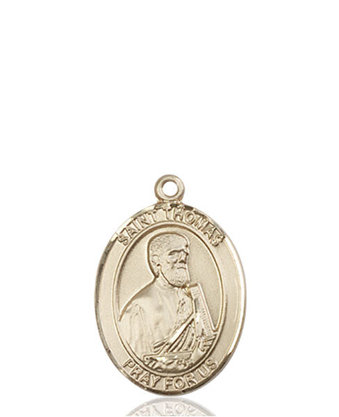 Medalla de Santo Tomás Apóstol en oro de 14kt