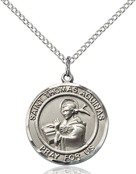 Colgante Santo Tomás de Aquino en Plata de Ley