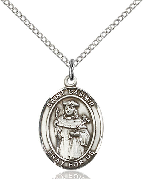 Colgante San Casimiro de Polonia en Plata de Ley