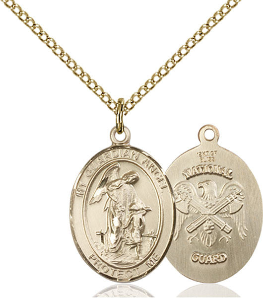 Colgante Ángel de la Guarda / Guardia Nacional Relleno de Oro