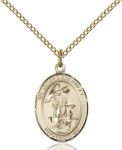 Colgante de ángel de la guarda bañado en oro