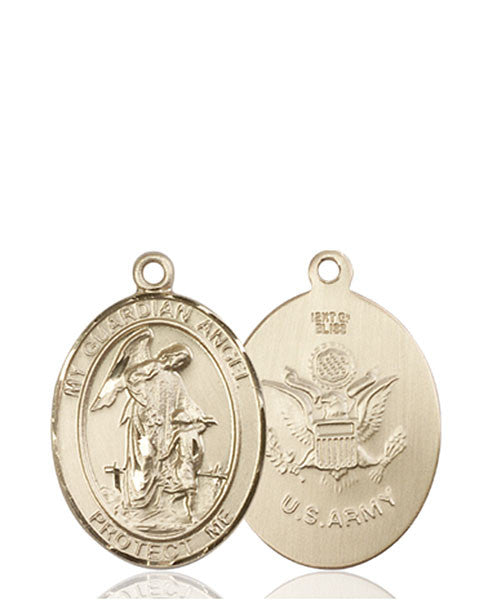 14kt Gold Guardian Angel / Army Medal