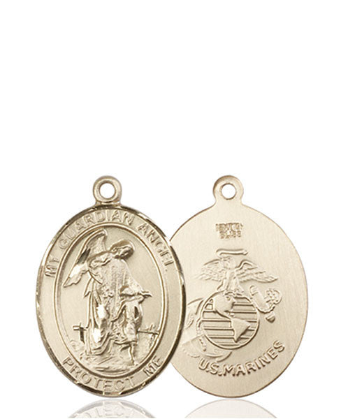 Medalla Ángel de la Guarda / Marines de oro de 14kt