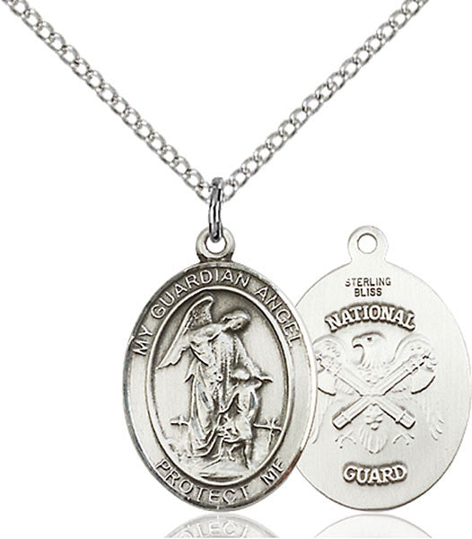 Ángel de la guarda de plata esterlina / Penda de la Guardia Nacional