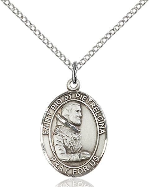 Sterling Silver St. Pio of Pietrelcina Pendant