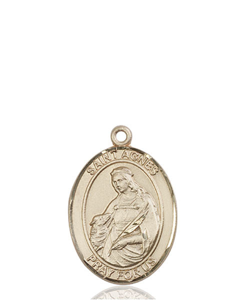 Medalla de Santa Inés de Roma en oro de 14kt