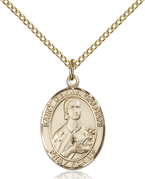 Colgante de Santa Gema Galgani bañado en oro