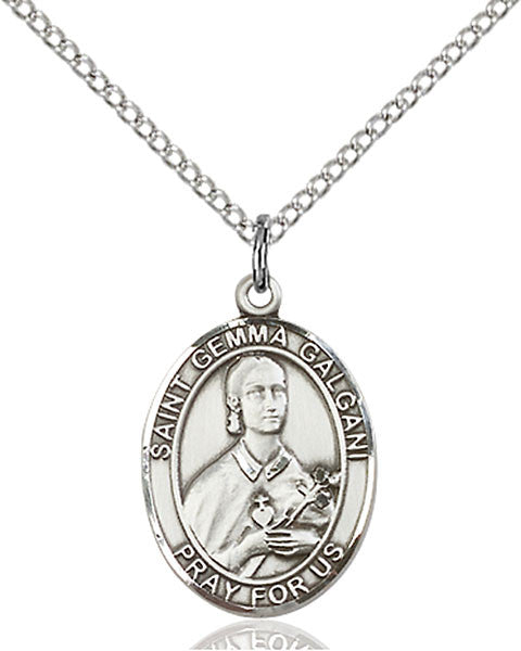 Colgante de plata de ley de Santa Gemma Galgani