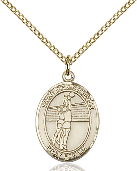 Gold Filled St. Christopher/Volleyball Pendant