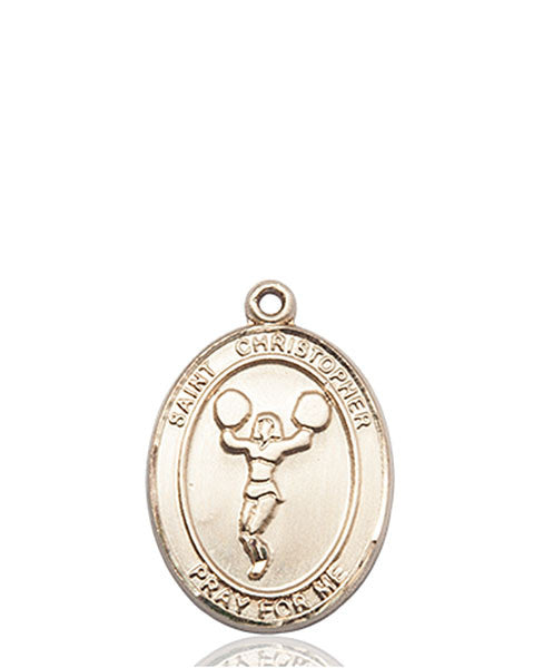 14kt Gold St. Christopher/Cheerleading Medal